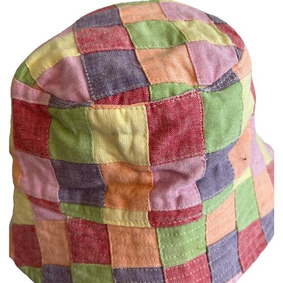 Patchwork Hat Hippie Boho Pastel Sun Beach Retro Bucket Cap Cotton Reversible - Picture 2 of 10